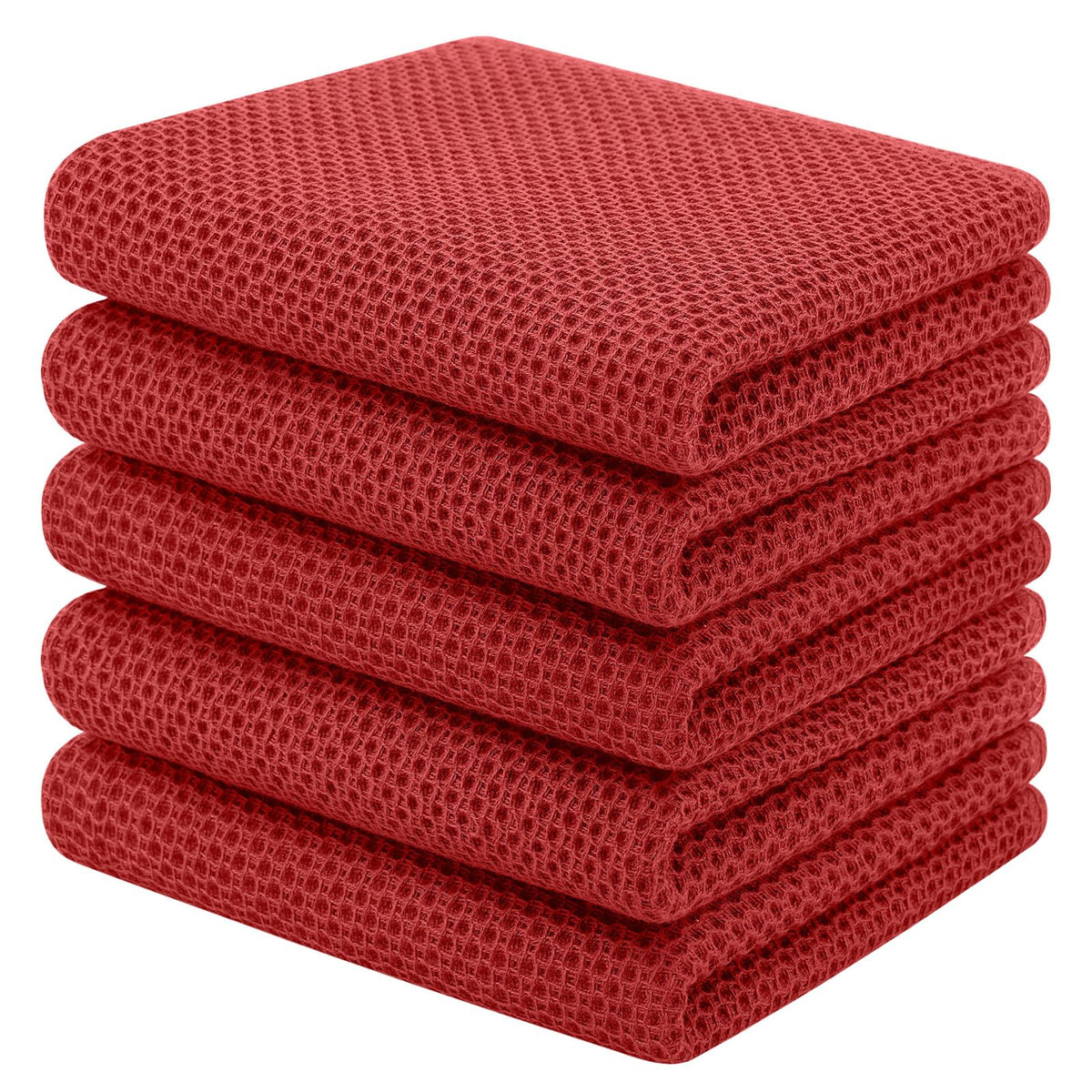 Homaxy 100% Cotton Waffle Weave Kitchen Dish Cloths, 4-Pack, Dark Grey