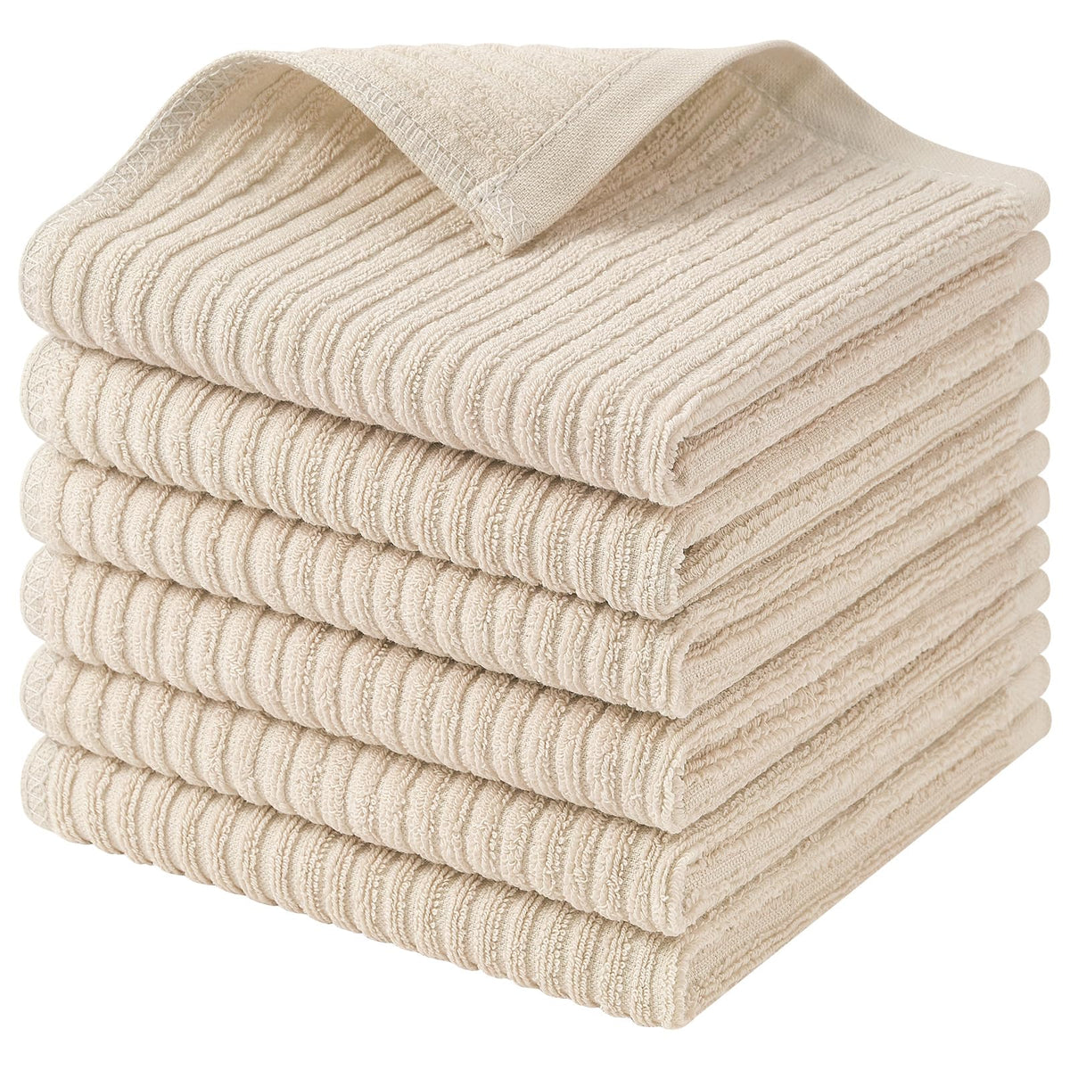 Homaxy 100% Cotton Kitchen Dish Cloths 12 Pack, 12"x12" Dish Rags, White