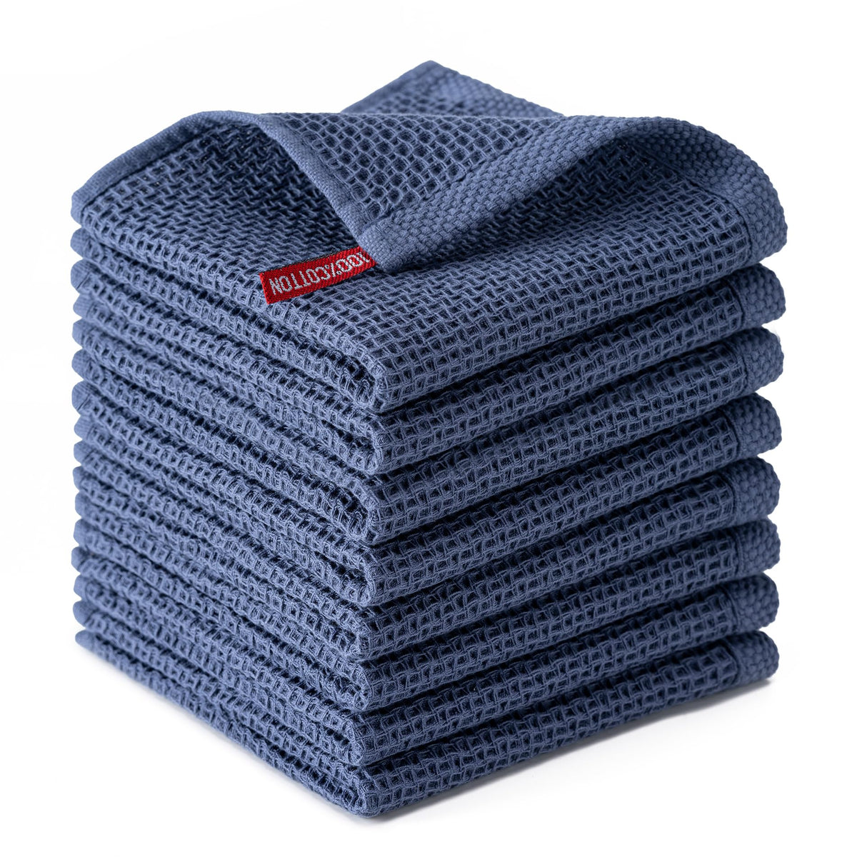 Kitchen Towels 6-Pack Kitchen Dish Cloths,100% Cotton,12x12 In,Dark Grey