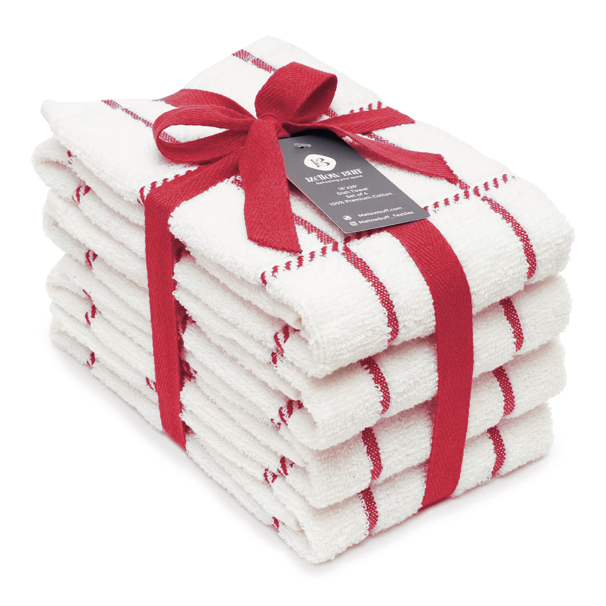 100% Cotton Terry Dish Towels, 4 pack16 x26 Inches, Super Soft and Absorbent Kitchen Towels, Perfect for Kitchen Cleaning and Dish Washing | Yellow