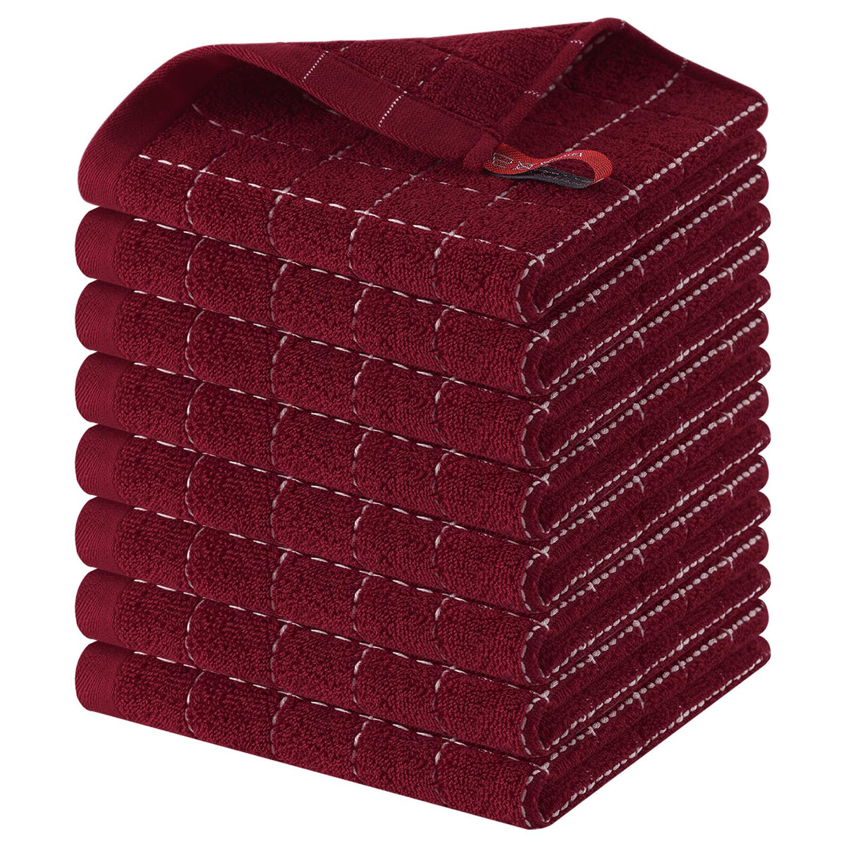 Homaxy 100% Cotton Terry Kitchen Dish Cloths, 6 Pack, Navy Blue