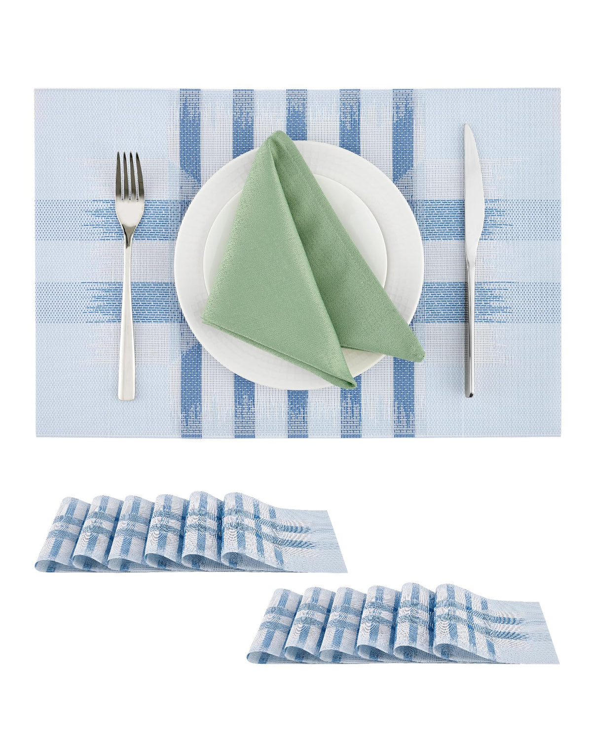 Beige White Placemats Set of 4 - Heat Resistant Non-Slip Place mats for Dining Table, Washable Durable PVC Vinyl Woven Table Mats(Beige White, 4)