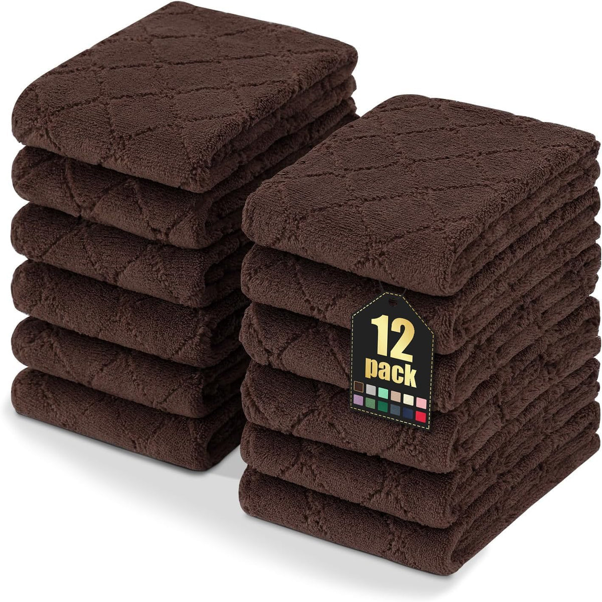 Homaxy 12 Pack Super Soft & Absorbent Dish Cloths, 10" x 10", Grey