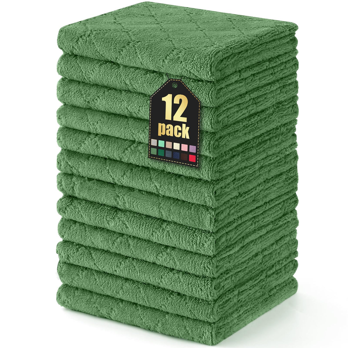 Homaxy 12 Pack Super Soft & Absorbent Dish Cloths, 10" x 10", Grey