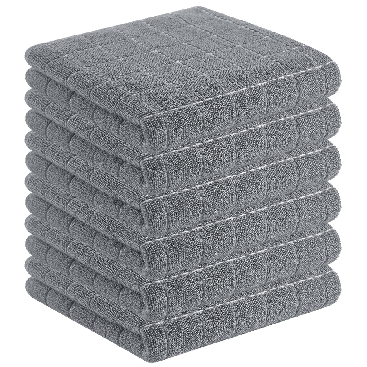 Homaxy 100% Cotton Terry Kitchen Dish Cloths, 6 Pack, Navy Blue
