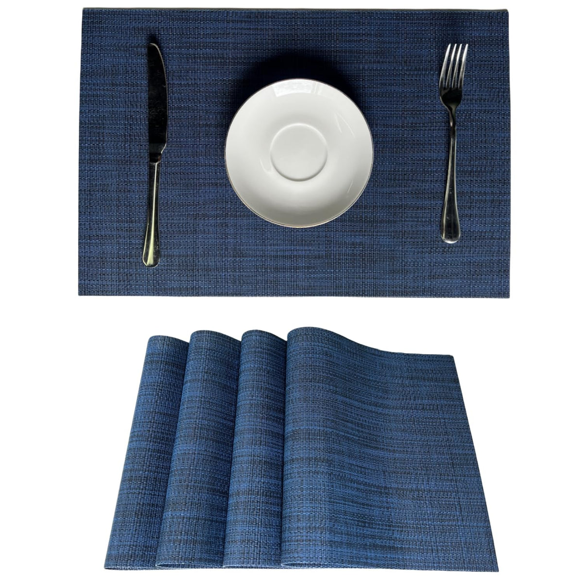 WAZAIGUR Placemats Set of 4 for Dining Table, 17.7" x 11.8", Orange