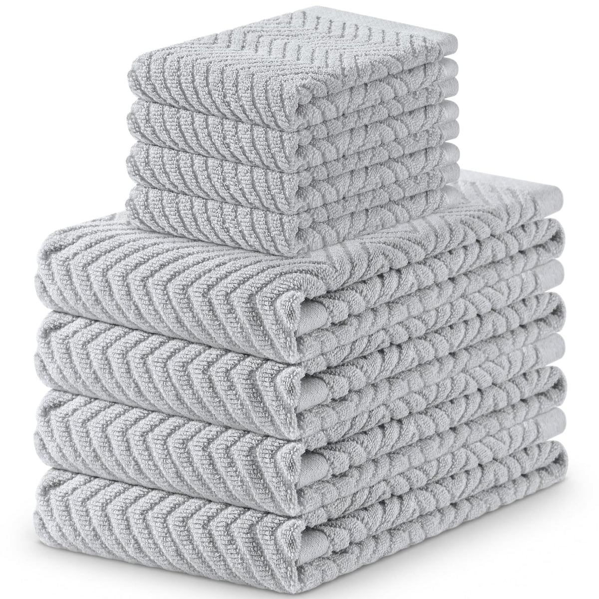 Homaxy 8 Pack 100% Cotton Kitchen Towels and Dishcloths Set, Burgundy
