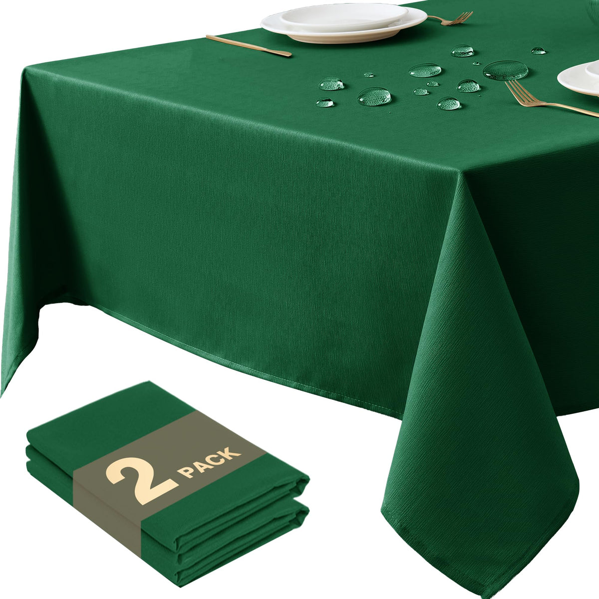 Fall Tablecloths Rectangular 6ft, 2-Pack Waterproof Slub Texture