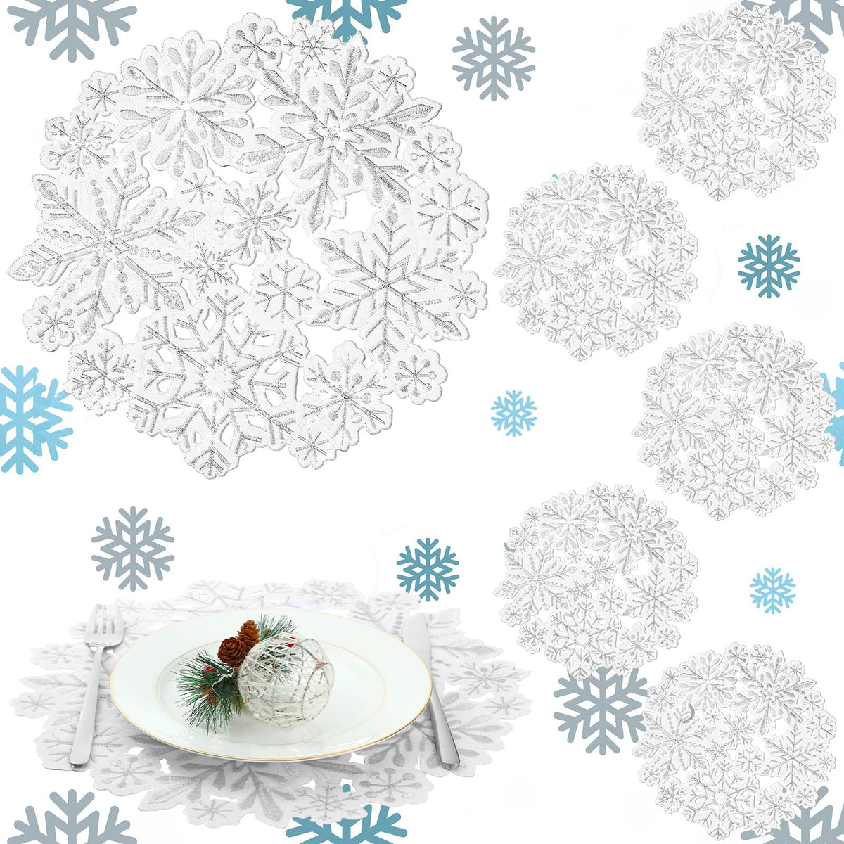 Yingzhao 6 Pcs Fall Leaf Placemats Thanksgiving Orange Table Placemats