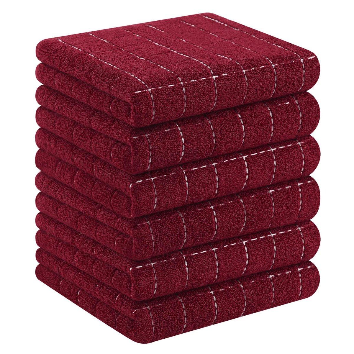 Homaxy 100% Cotton Terry Kitchen Dish Cloths, 6 Pack, Navy Blue
