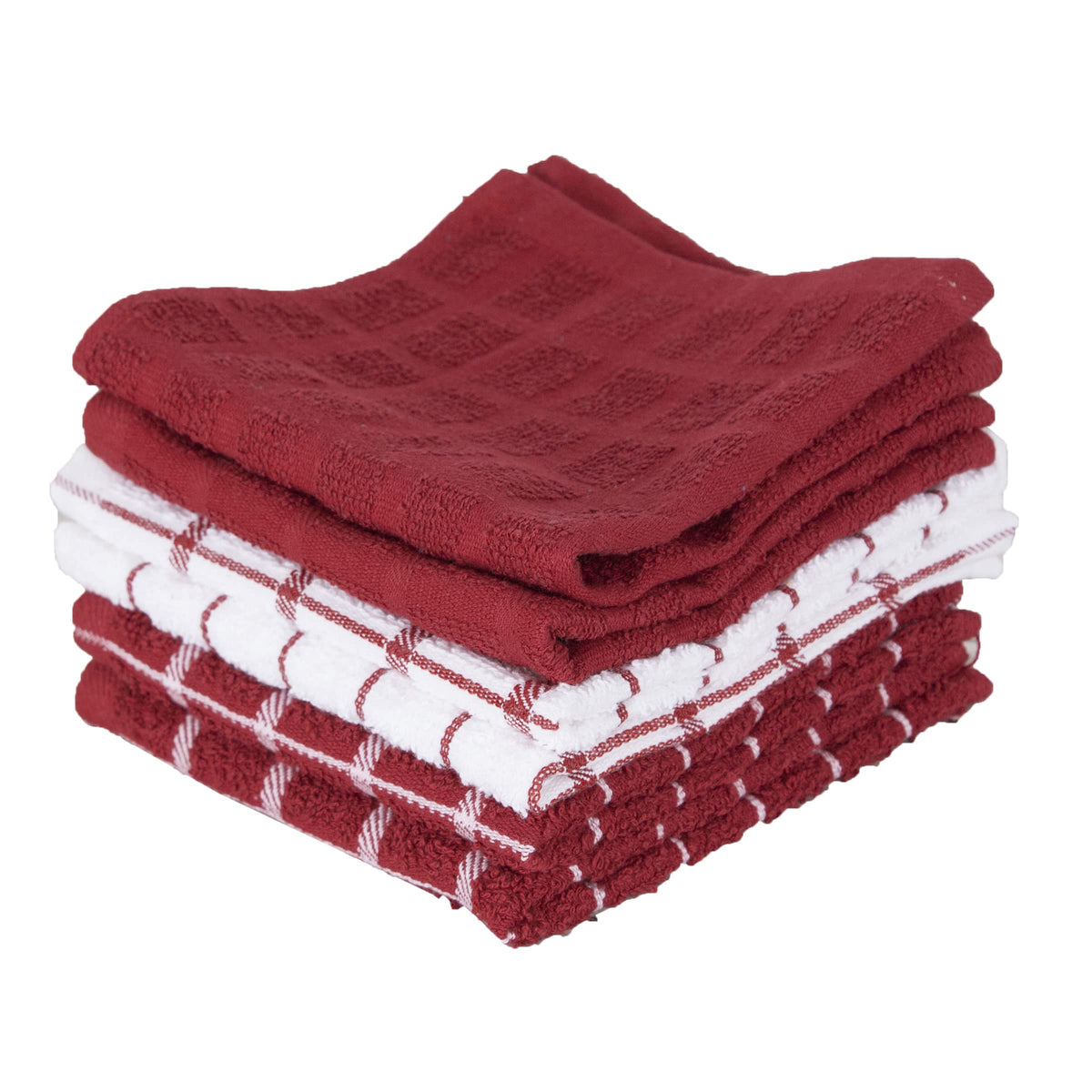 Ritz Premium 100% Cotton Terry Check Kitchen Dish Cloths - Highly Absorbent, Super Soft, Long-Lasting, 12"x12", 6-Pack, Federal Blue