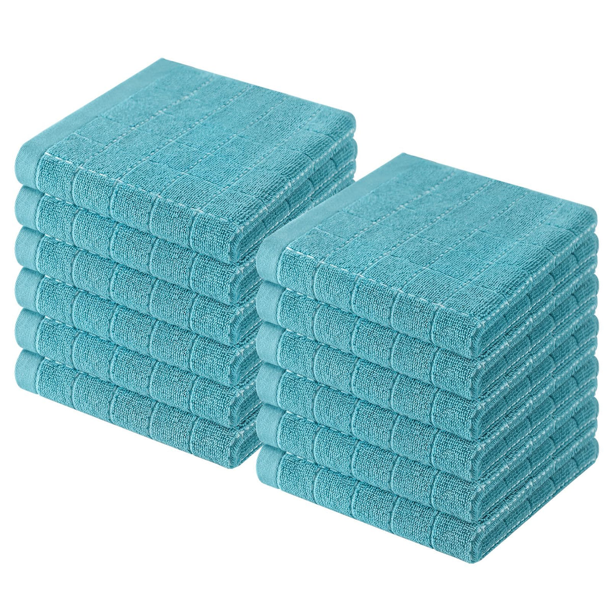 Homaxy 100% Cotton Terry Kitchen Dish Cloths, 6 Pack, Navy Blue
