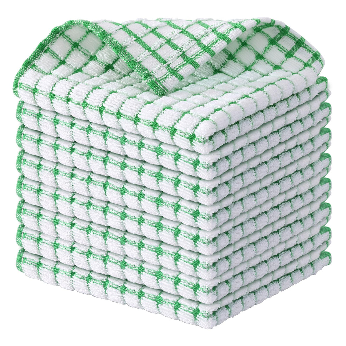 Kitinjoy Cotton 8 Pack Terry Kitchen Dish Cloths, Mixed Color