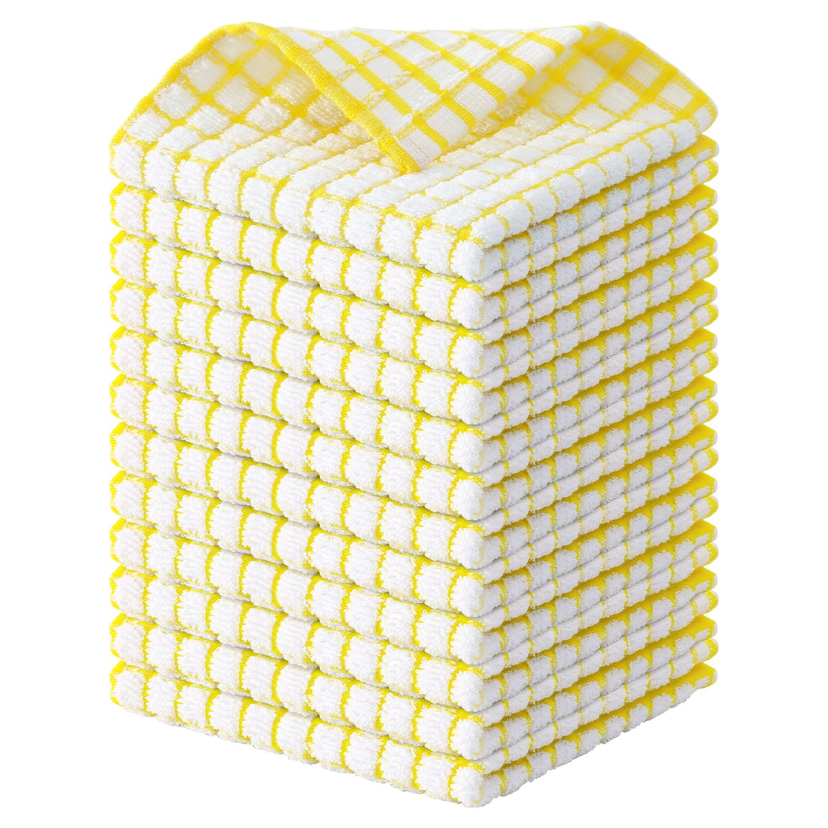 Kitinjoy Cotton 8 Pack Terry Kitchen Dish Cloths, Mixed Color