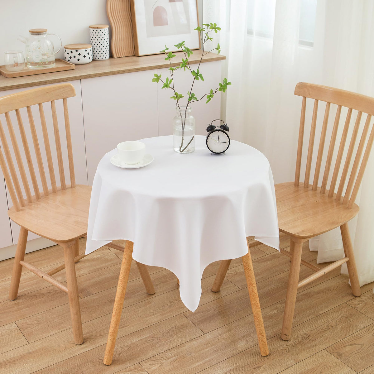 sancua Rectangle Tablecloth, 60 x 84 Inch, White
