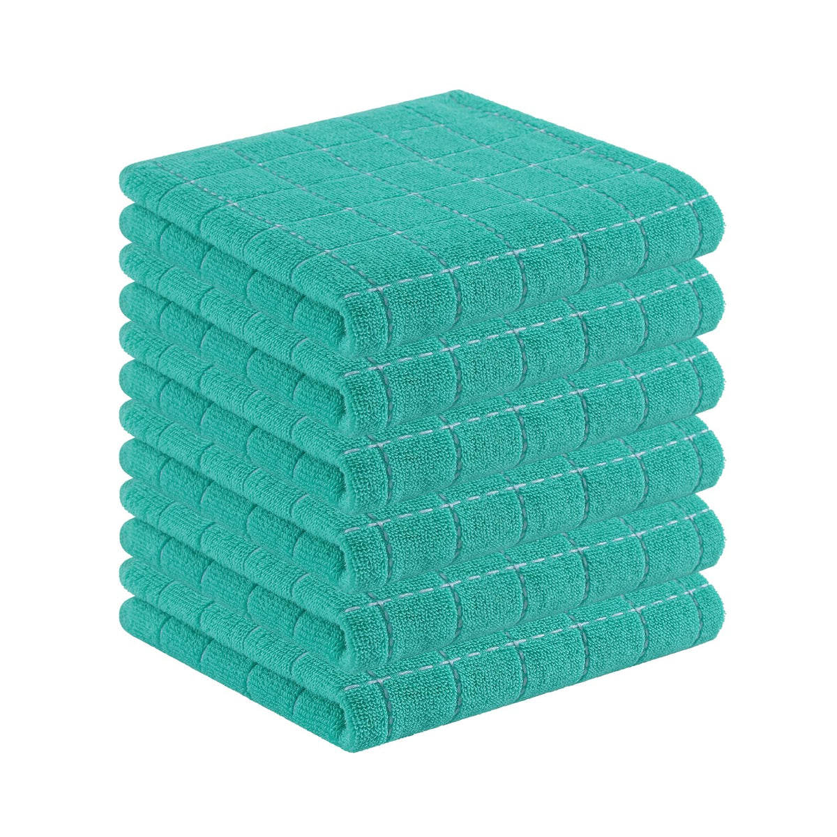 Homaxy 100% Cotton Terry Kitchen Dish Cloths, 6 Pack, Navy Blue