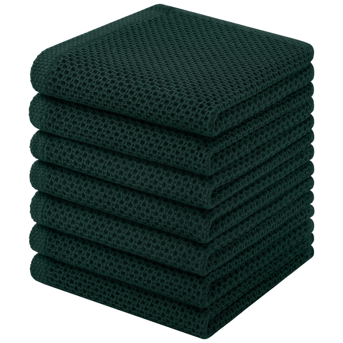 Homaxy 100% Cotton Waffle Weave Kitchen Dish Cloths, 4-Pack, Dark Grey