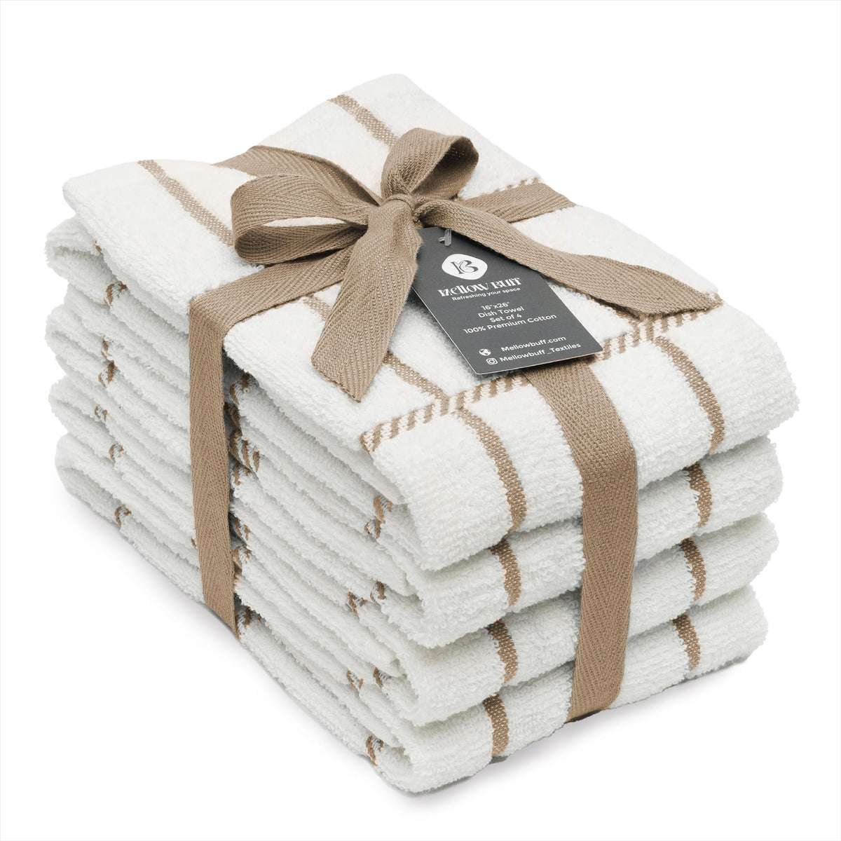 100% Cotton Terry Dish Towels, 4 pack16 x26 Inches, Super Soft and Absorbent Kitchen Towels, Perfect for Kitchen Cleaning and Dish Washing | Yellow