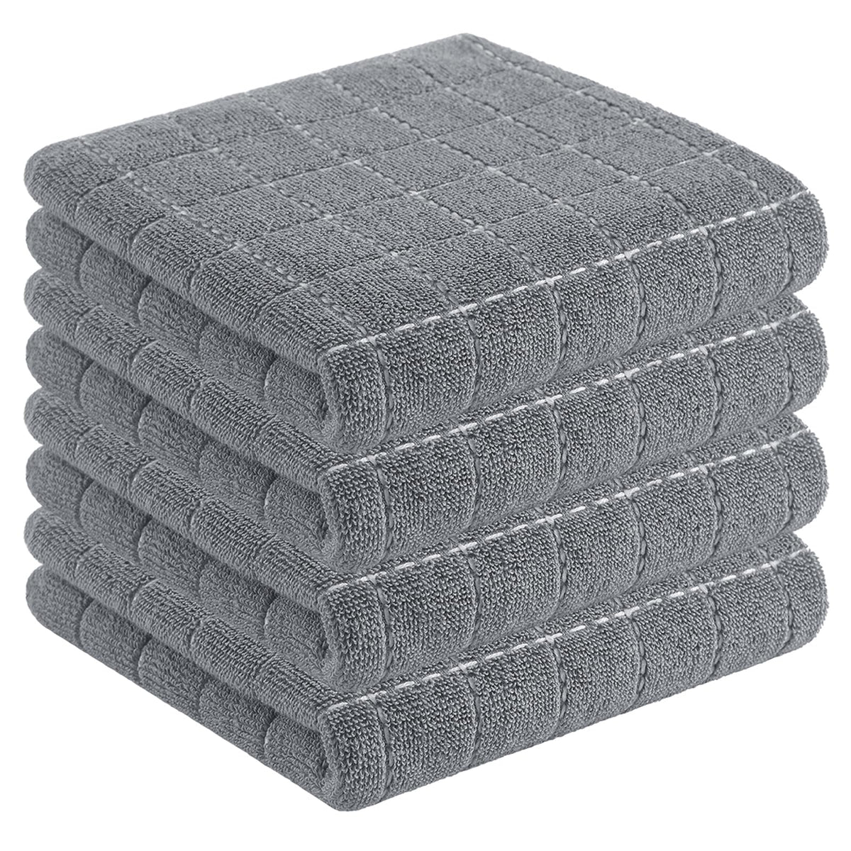 Homaxy 100% Cotton Terry Kitchen Dish Cloths, 6 Pack, Navy Blue
