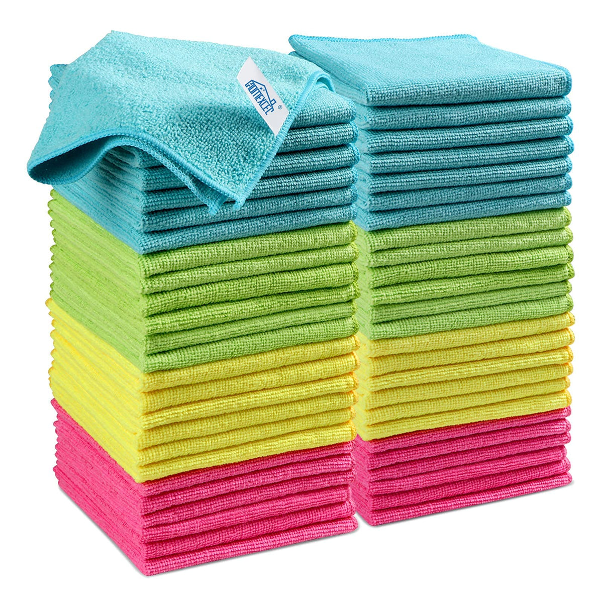 HOMEXCEL 12PK Microfiber Cleaning Cloth, Cleaning Rag for Home, 11.5x11.5in