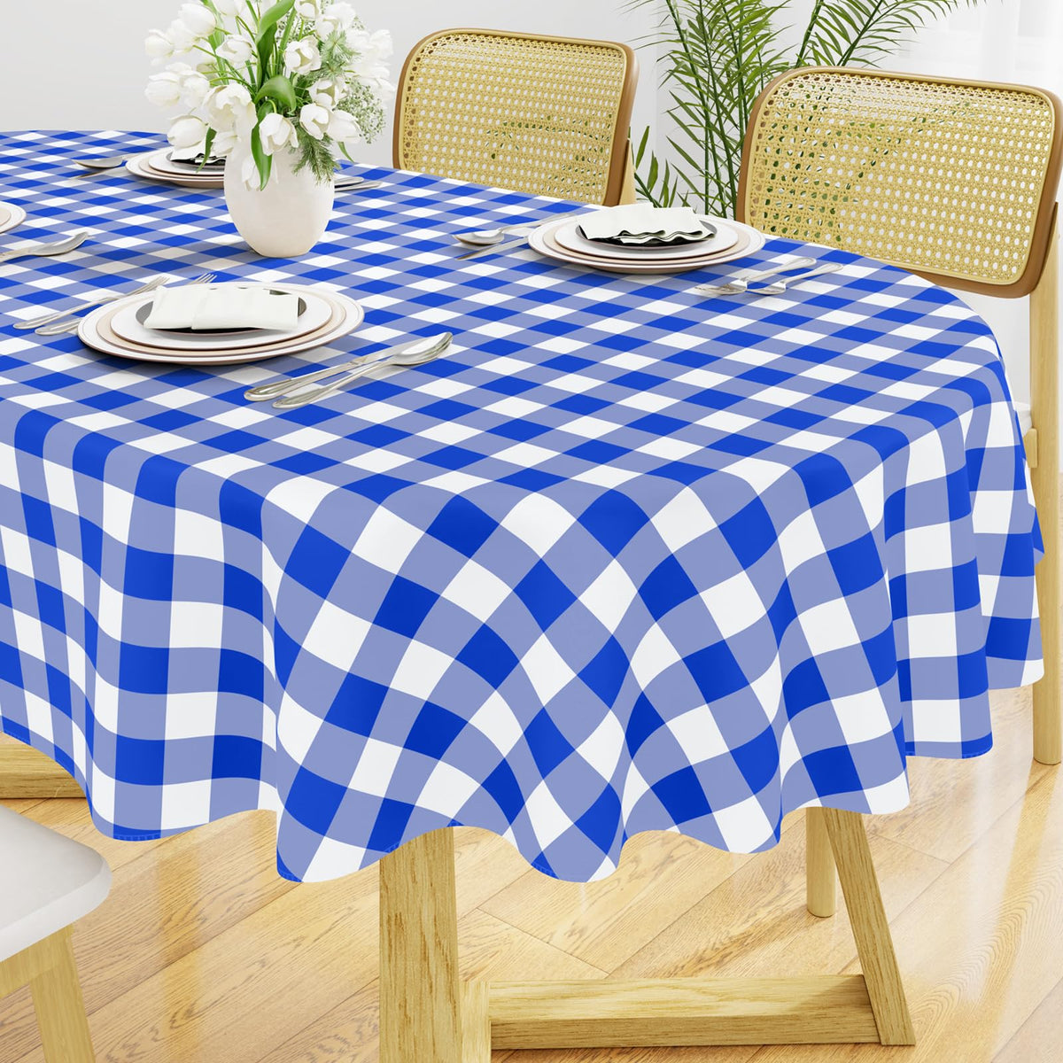 Smiry Fall Tablecloth, Flannel Backed Vinyl Table Cloth, 60"x84"