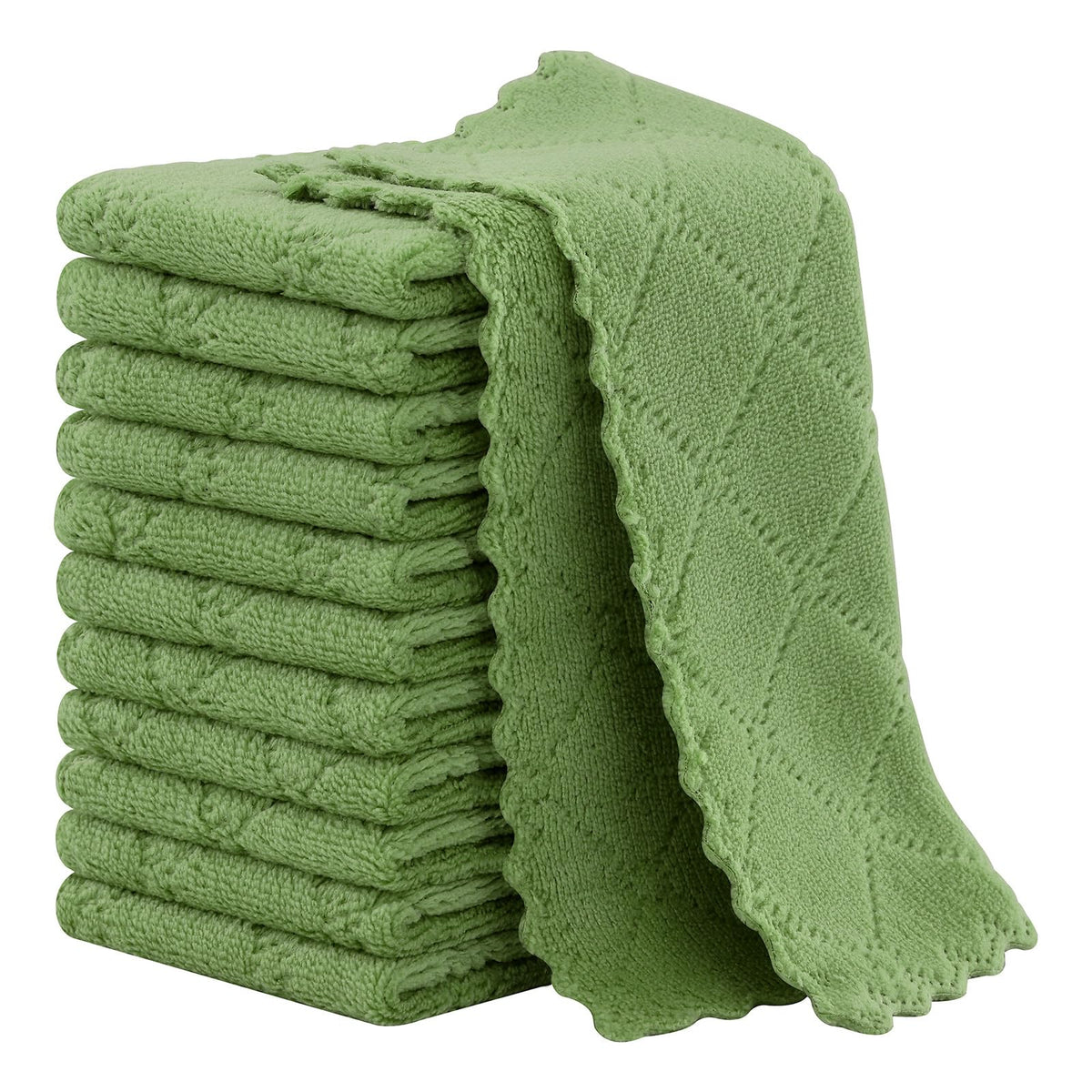 Homaxy 12 Pack Super Soft & Absorbent Dish Cloths, 10" x 10", Grey