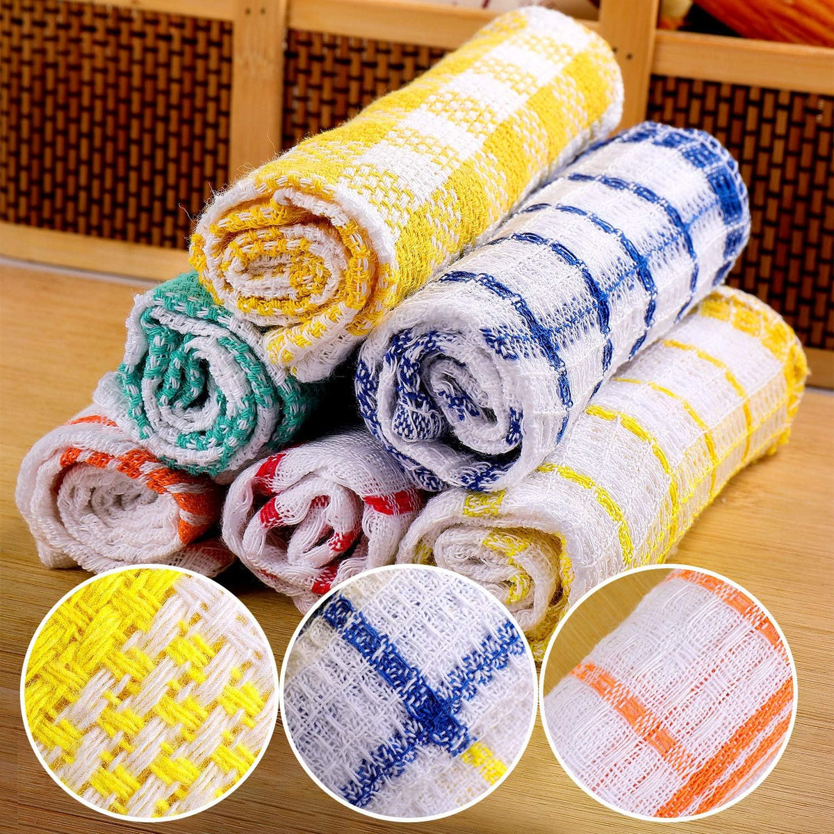 Patelai 12 Pcs Kitchen Dish Cloths Washing, Color, 14x14 Inch,12x12 Inch