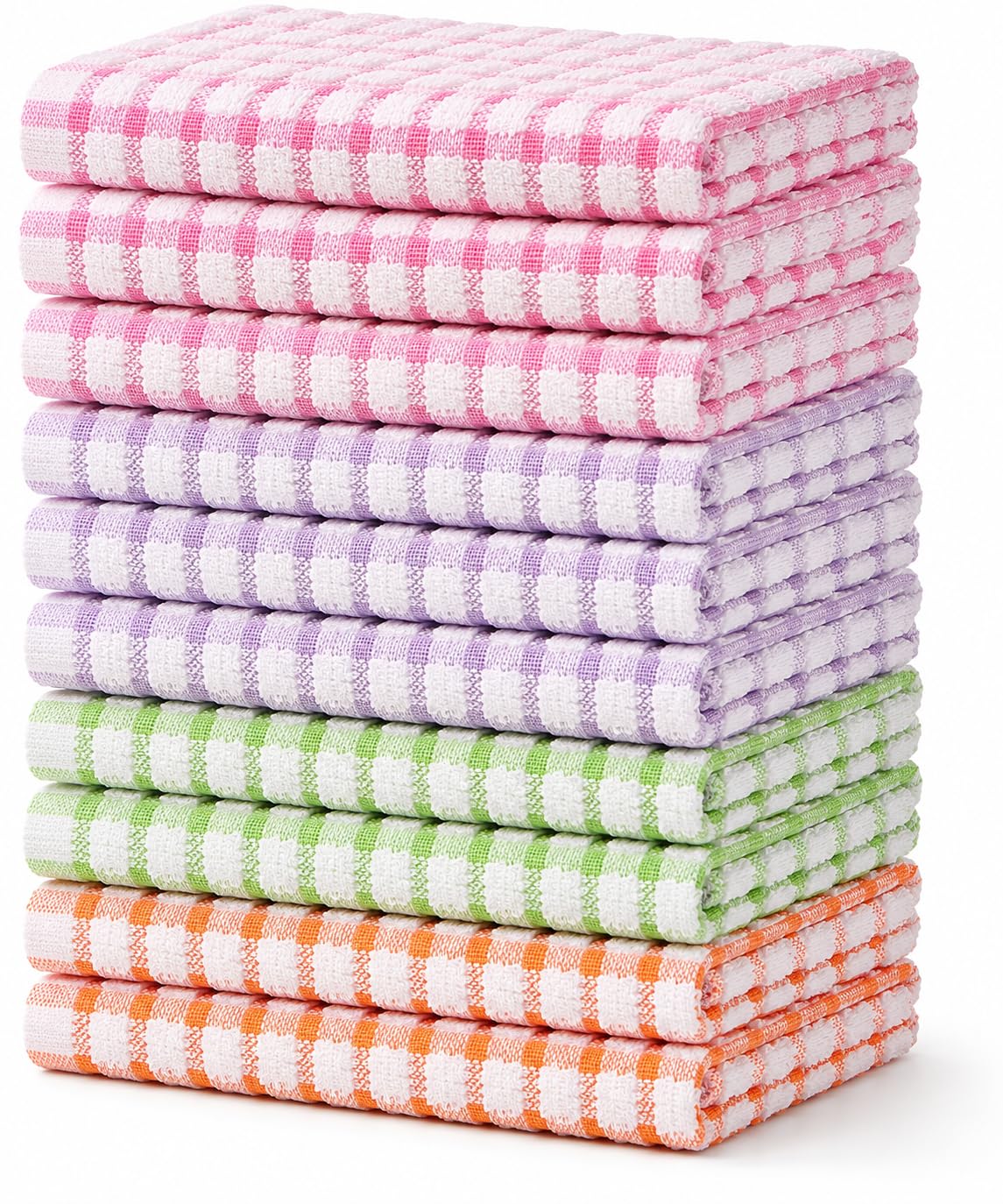 Egles 12 Pack 100% Cotton Kitchen Dish Cloths, 12 x 12 Inch Dishcloths