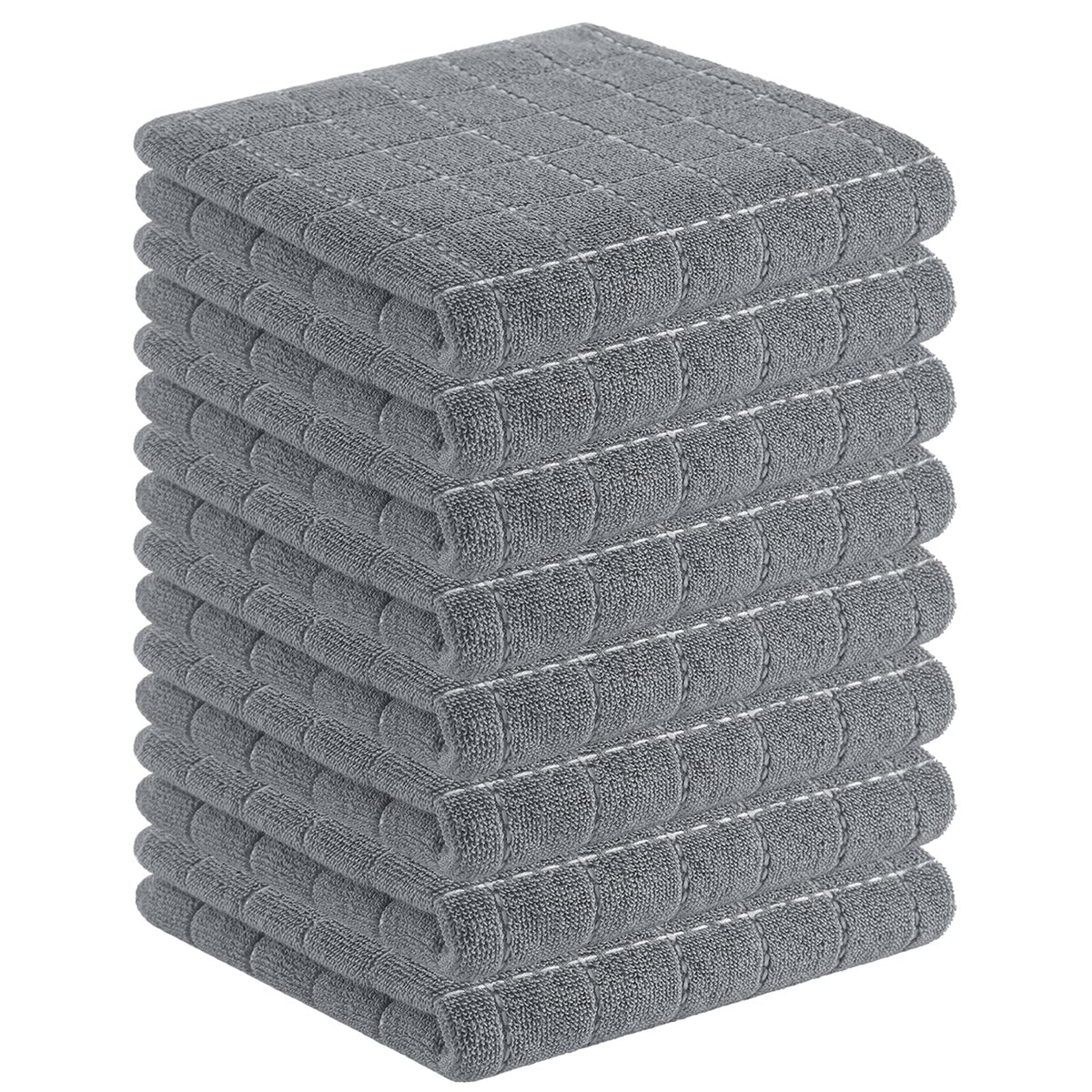Homaxy 100% Cotton Terry Kitchen Dish Cloths, 6 Pack, Navy Blue