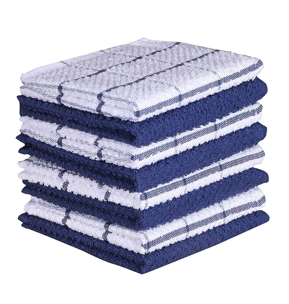 AMOUR INFINI Cotton Kitchen Dish Cloths Set of 8 – Highly Absorbent, Super Soft Premium Terry Cleaning Cloth (12"x12" Inch) Premium Dishcloths for Washing Dishes (Dark Grey)