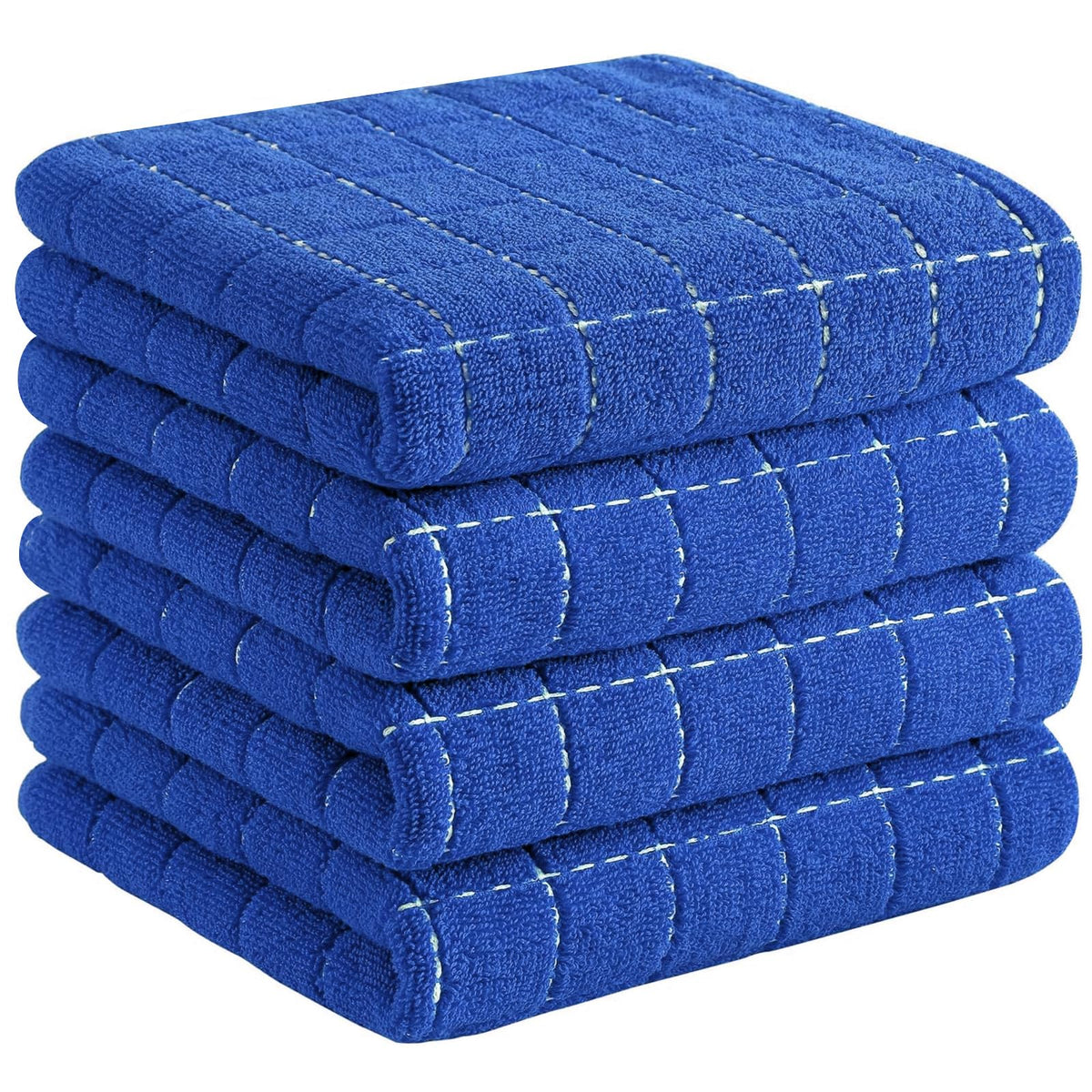 Homaxy 100% Cotton Terry Kitchen Dish Cloths, 6 Pack, Navy Blue
