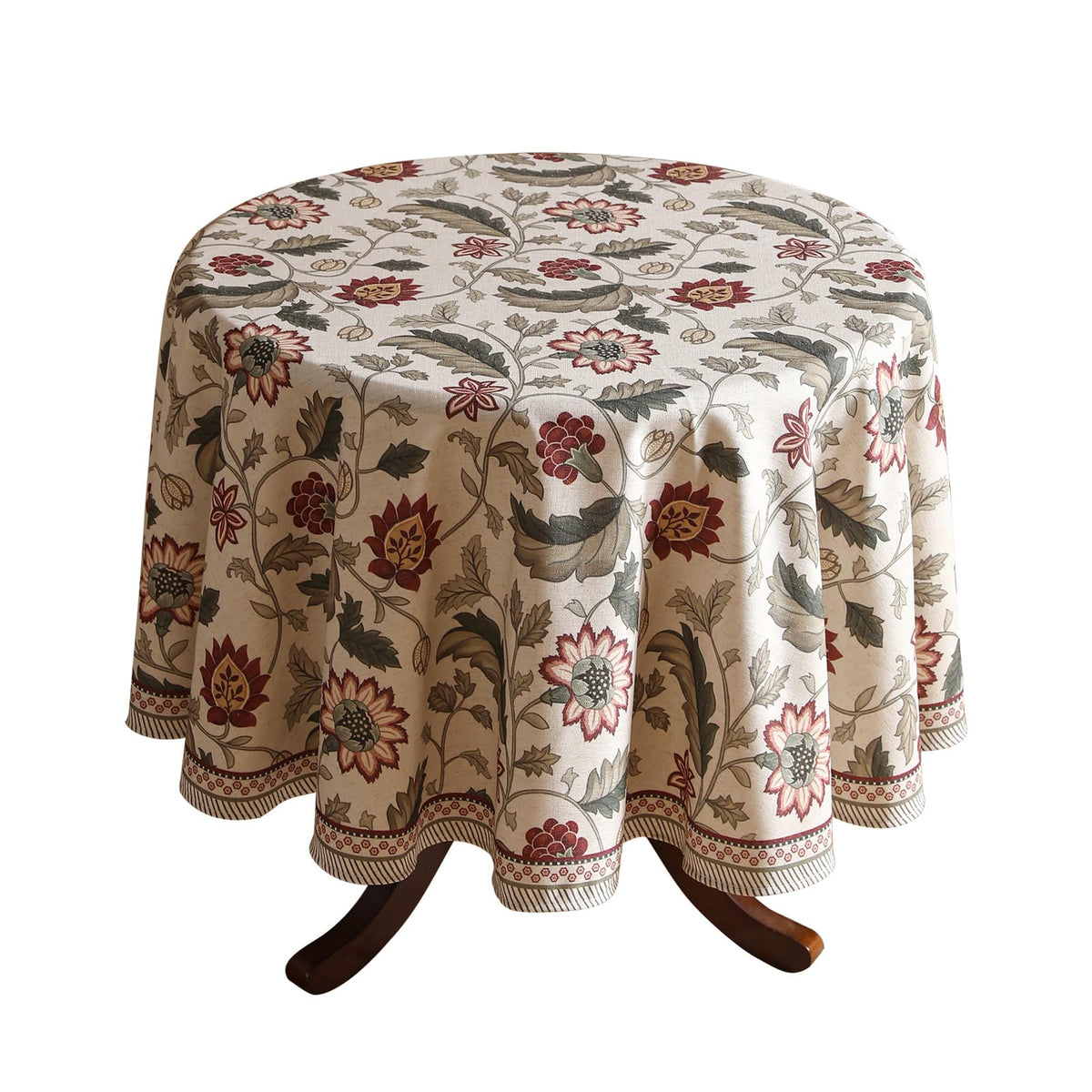 ISAENNE Designer Linen Rectangular Long Tablecloth,118"x67"-Serenity G