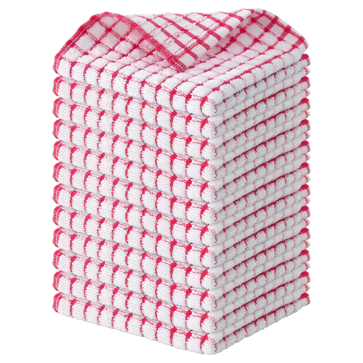 Kitinjoy Cotton 8 Pack Terry Kitchen Dish Cloths, Mixed Color