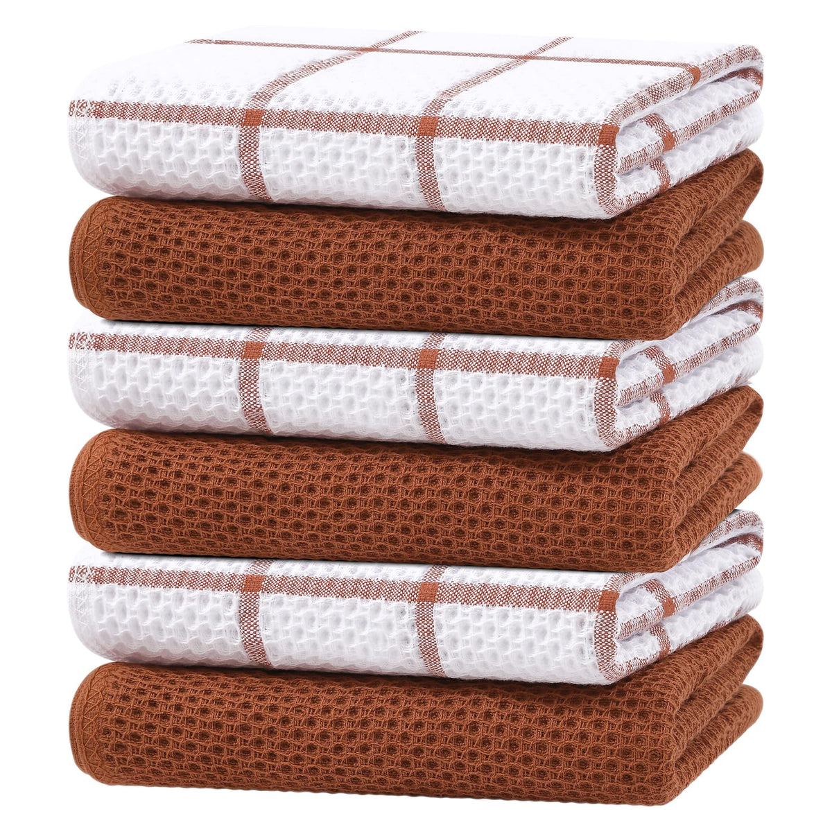 Homaxy 100% Cotton Waffle Weave Kitchen Dish Cloths 8-Pack, Dark Grey