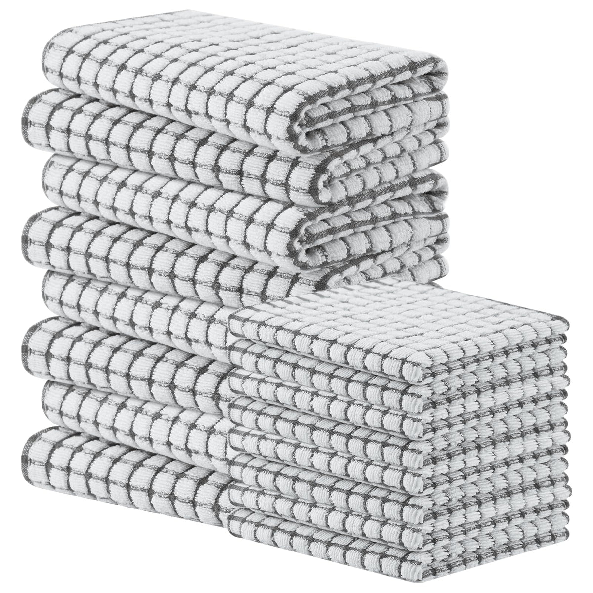 Homaxy Cotton Terry Kitchen Towels and Dishcloths Set of 8, Mixed Color
