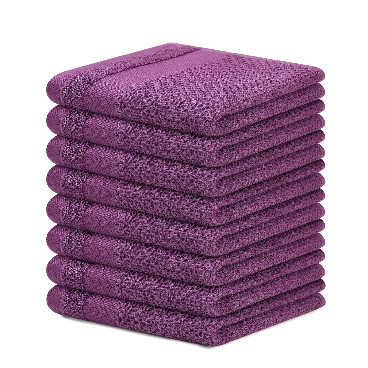 Homaxy 100% Cotton Dish Cloths, 8 Pack - 12 x 12 Inches, Black
