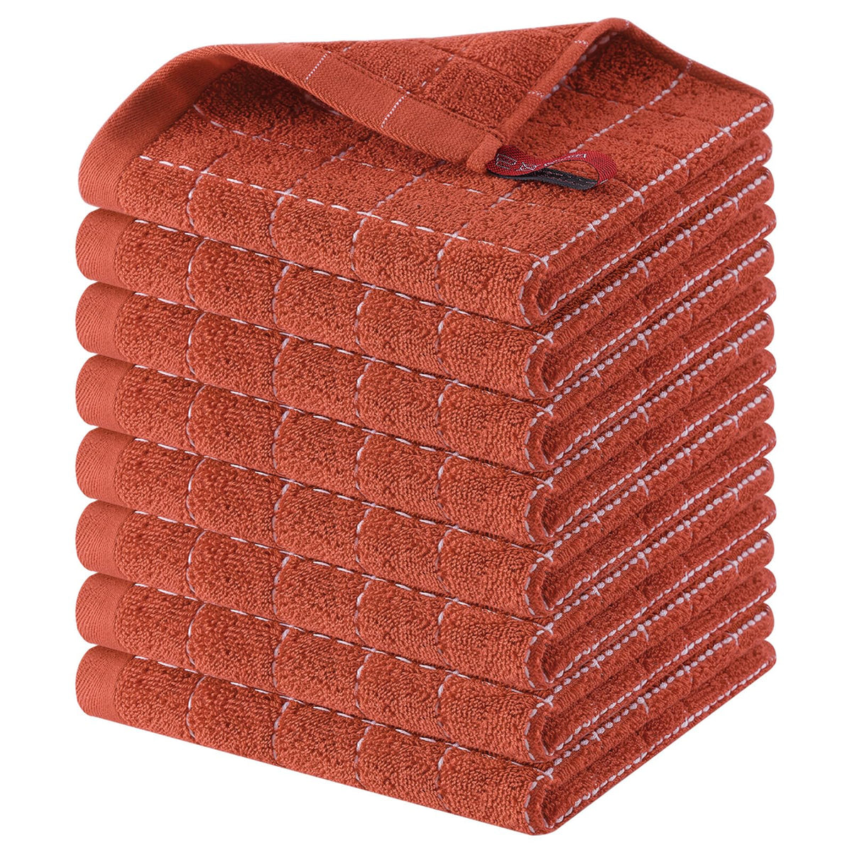 Homaxy 100% Cotton Terry Kitchen Dish Cloths, 6 Pack, Navy Blue