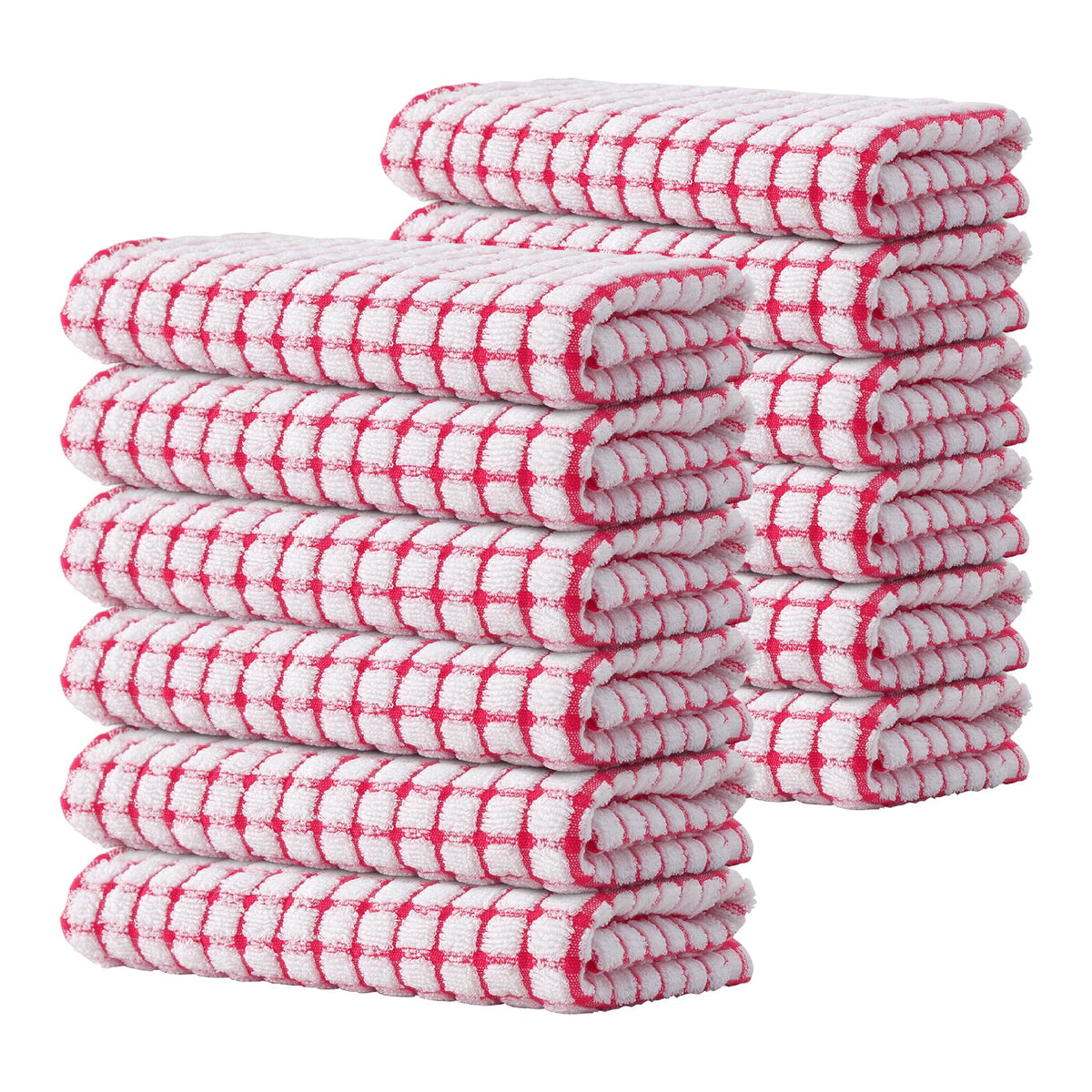 Kitinjoy Cotton 8 Pack Terry Kitchen Dish Cloths, Mixed Color
