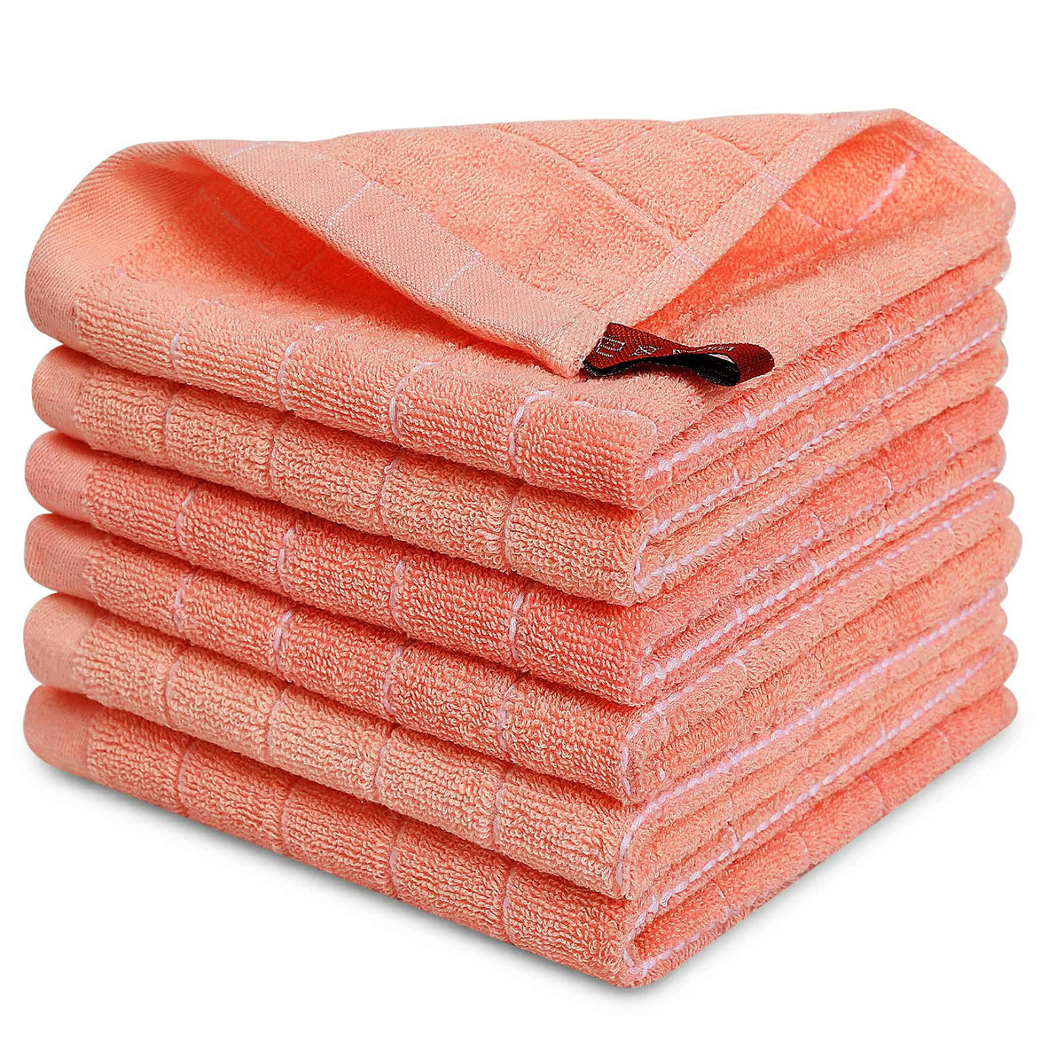 Homaxy 100% Cotton Terry Kitchen Dish Cloths, 6 Pack, Navy Blue