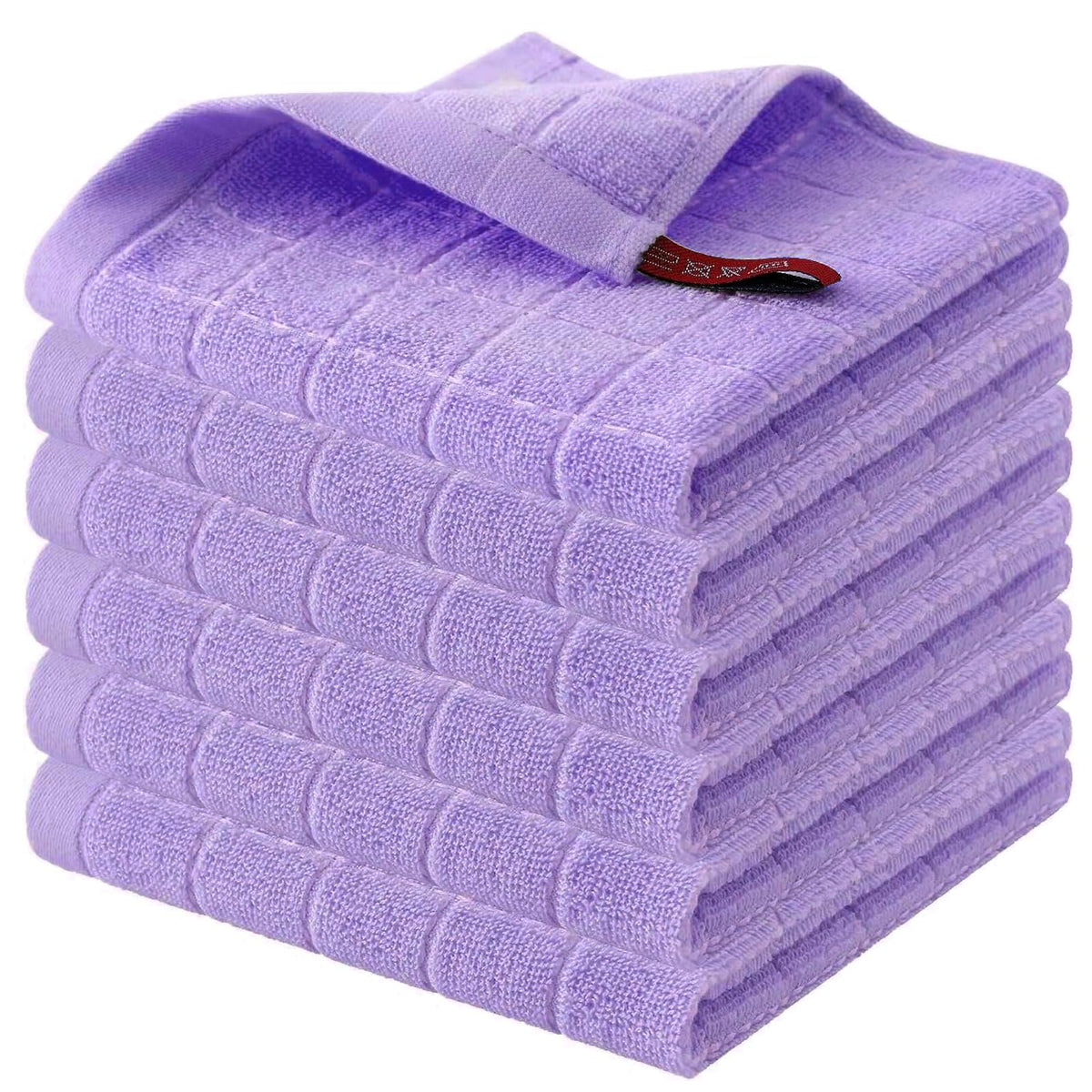 Homaxy 100% Cotton Terry Kitchen Dish Cloths, 6 Pack, Navy Blue