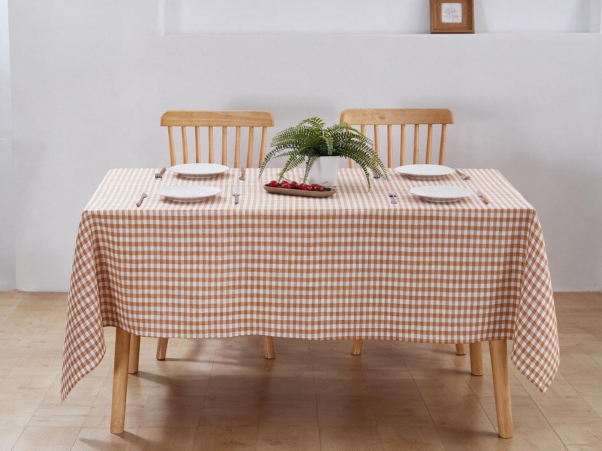 100% French Flax Linen Tablecloths Rectangle 120Lx60W Inch for Dinners, Parties, Easter, Halloween, Camping, Stone Washed, Textured, Machine Washable, 10-12 Sets (60''x120'', Natural Linen)