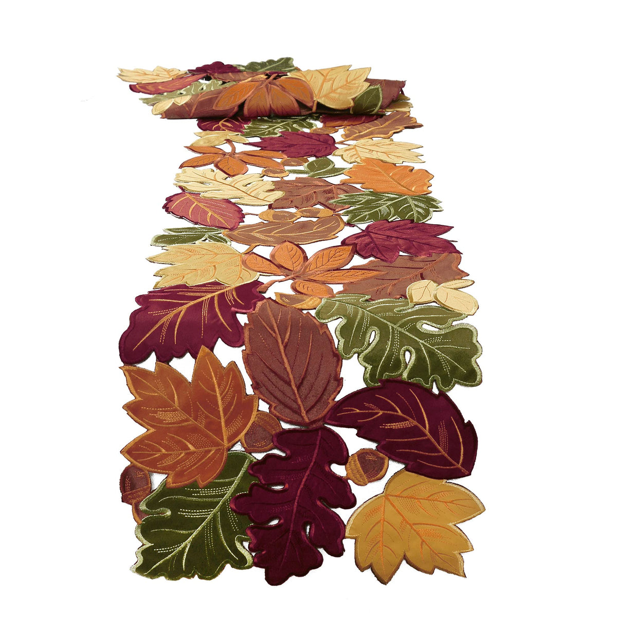 OWENIE 4 PCS Thanksgiving Placemats for Dining Table, 13 x 19 Inch Set of 4 Embroidered Maple Leaves Table mats for Fall, Harvest Applique Leaf for Autumn Decorations