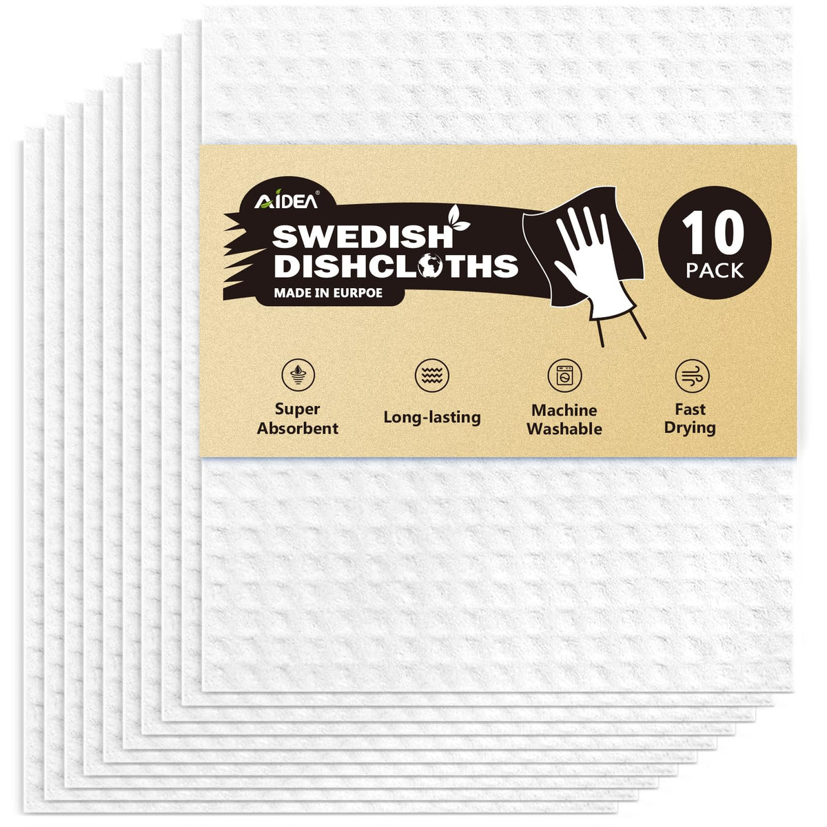 AIDEA Swedish Dishcloths for Kitchen, 20PK, Reusable Paper Towels, 7"×6"