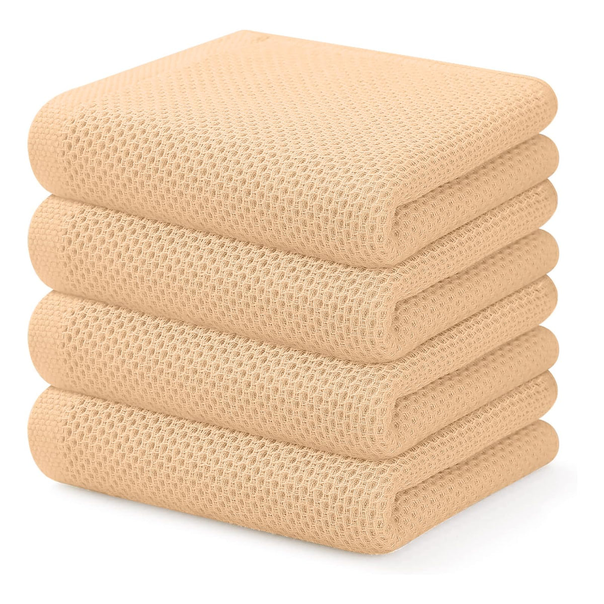 Kitinjoy 100% Cotton Waffle 6-Pack Kitchen Towels, 12" x 12", Dark Grey