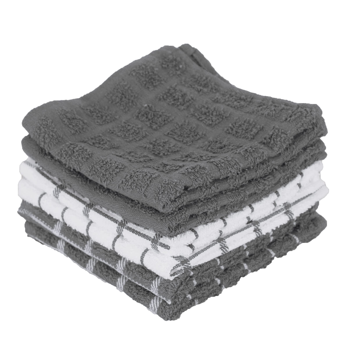 Ritz Premium 100% Cotton Terry Check Kitchen Dish Cloths - Highly Absorbent, Super Soft, Long-Lasting, 12"x12", 6-Pack, Federal Blue