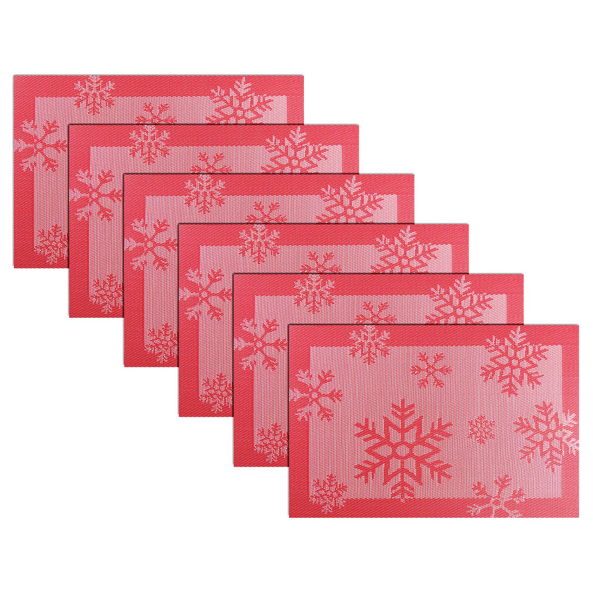 PIGCHCY Placemats,Washable Vinyl Woven Table Mats,Elegant Durable Placemats for Dining Table Set of 4 (18 x 12 inches, Pure Black)