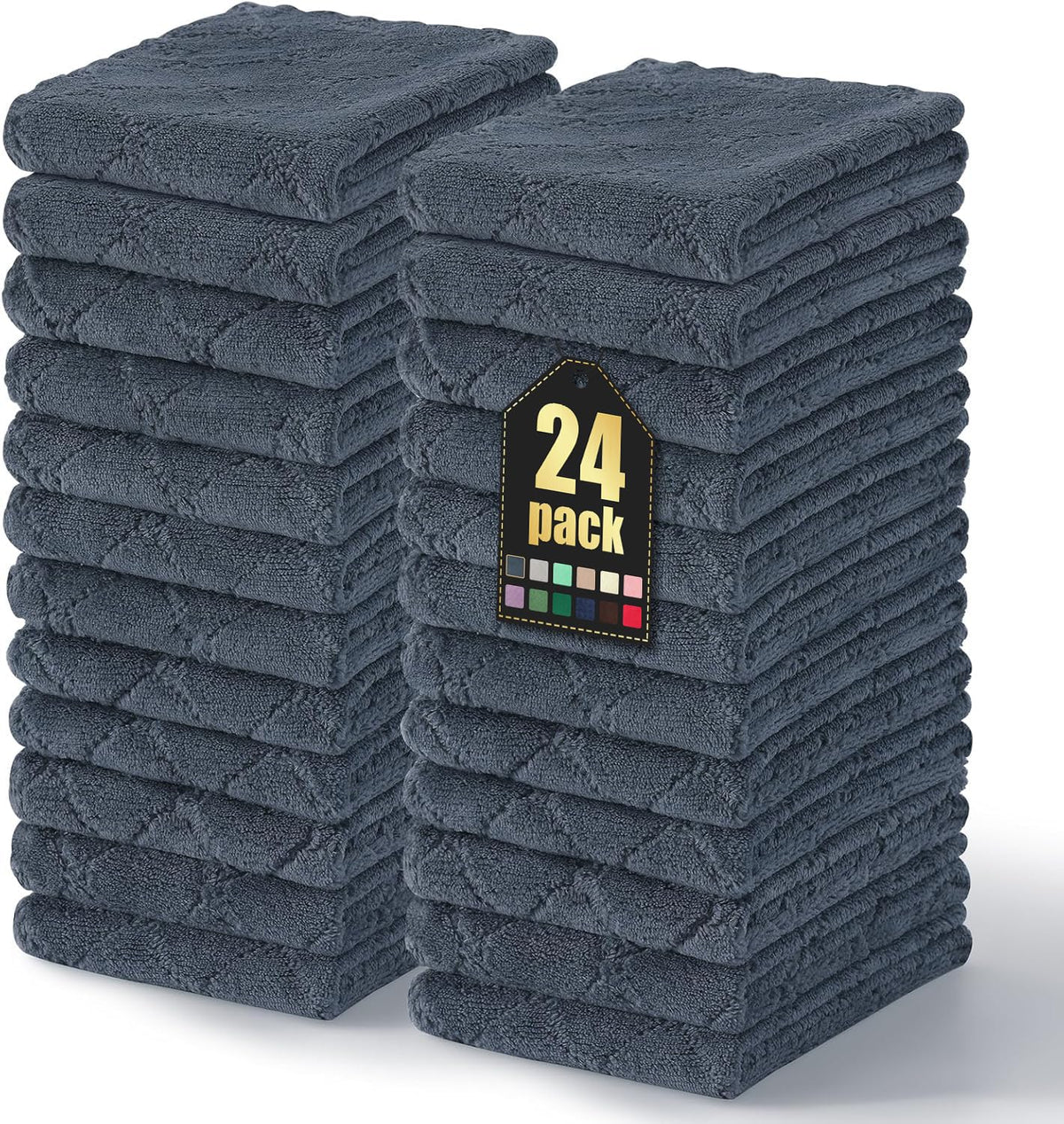Homaxy 12 Pack Super Soft & Absorbent Dish Cloths, 10" x 10", Grey