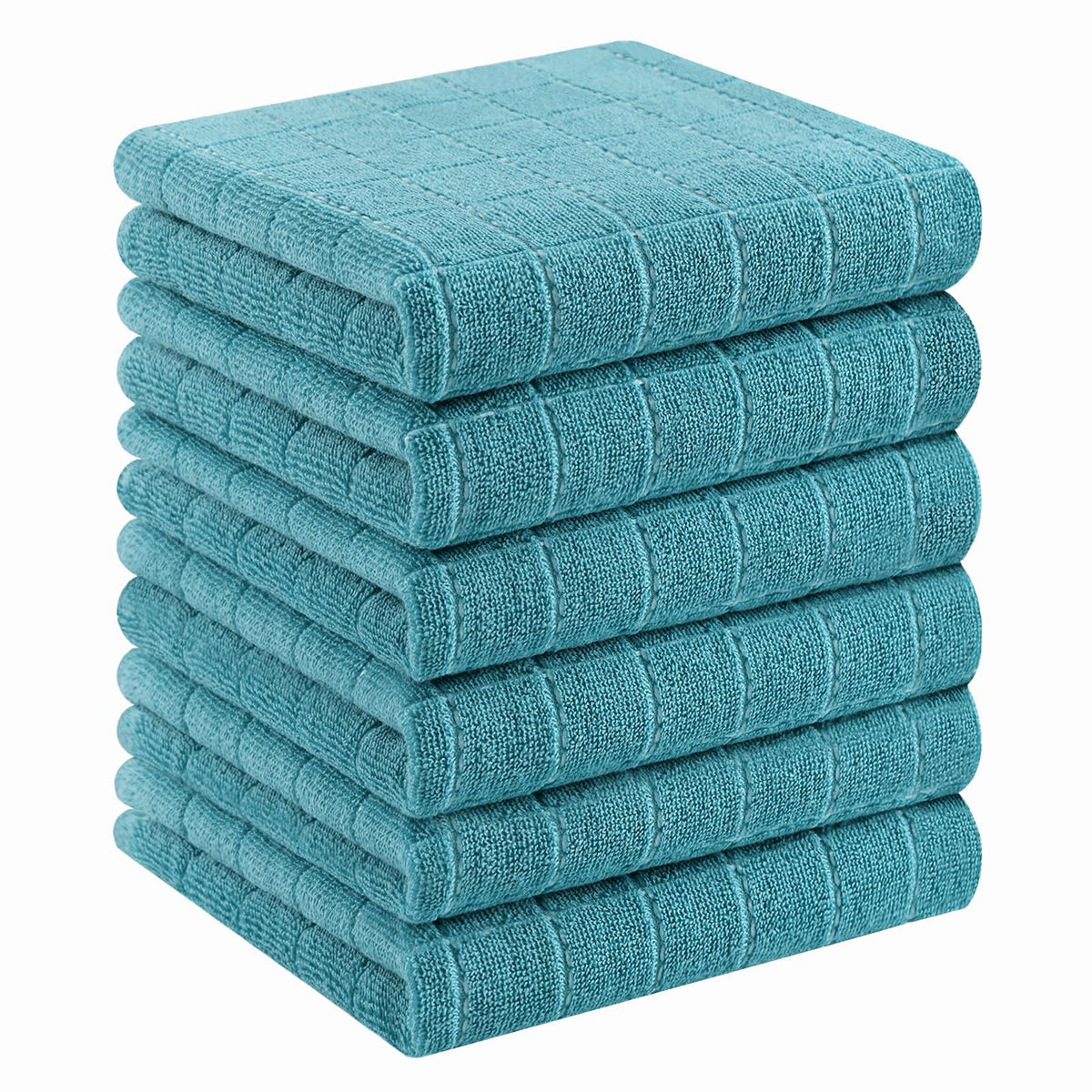 Homaxy 100% Cotton Terry Kitchen Dish Cloths, 6 Pack, Navy Blue