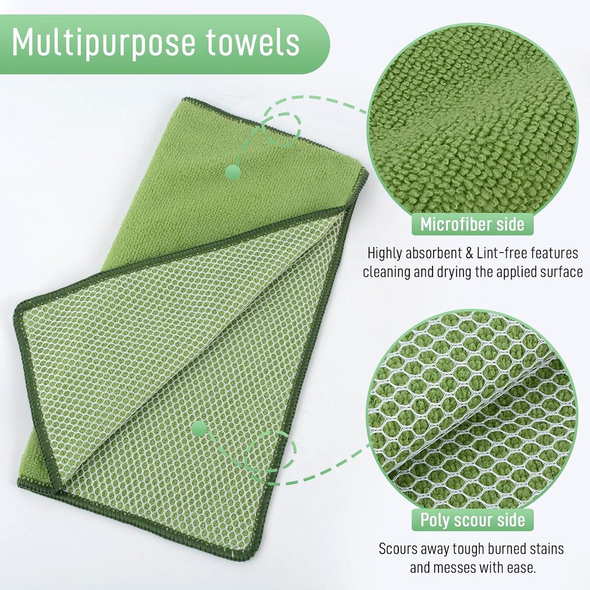 SINLAND Dish Cloth for Washing Dishes Kitchen Washcloth Cleaning Cloth