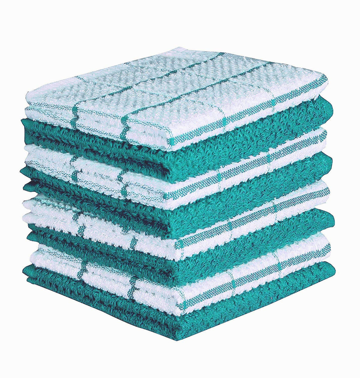 AMOUR INFINI Cotton Kitchen Dish Cloths Set of 8 – Highly Absorbent, Super Soft Premium Terry Cleaning Cloth (12"x12" Inch) Premium Dishcloths for Washing Dishes (Dark Grey)